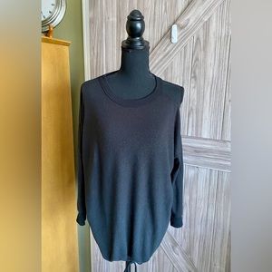 RVCA Women's black one sided cold shoulder sweater